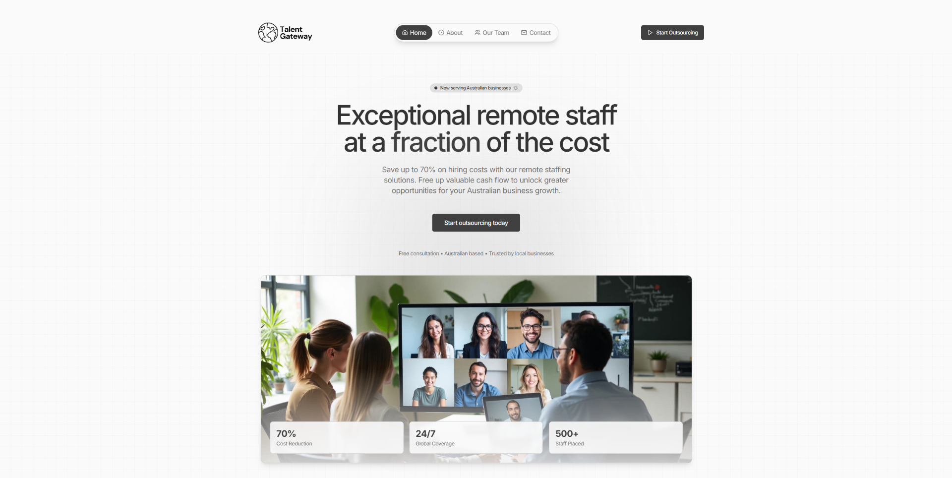 talent gateway website screenshot - Hello Juno portfolio
